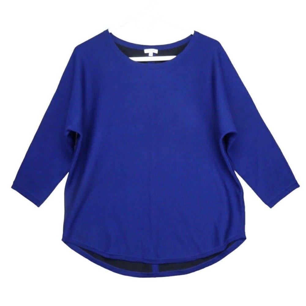 Jigsaw Pullover Sweater‎ Jumper Size M Wool Blend Round Hem Blue